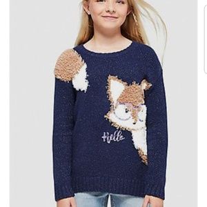 NWT Justics Fox Critter Sweater (Girls Sz 10)
